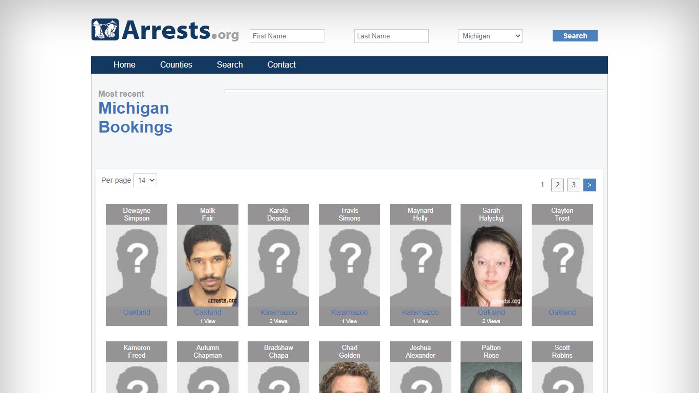 Michigan Arrests and Inmate Search